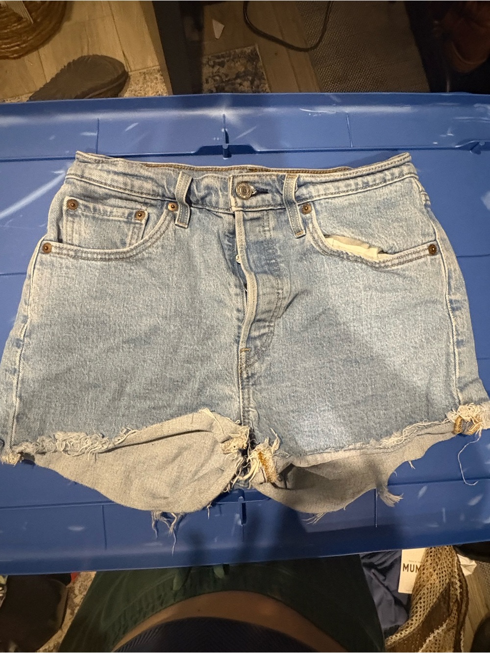 Levi Light Blue Denim Cutoff Shorts - Classic High-Waist Style